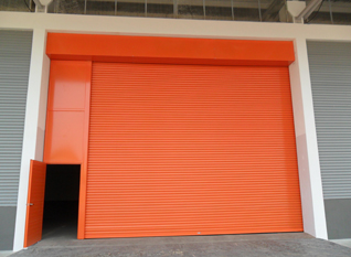 Steel Roller Shutter with Integrated Passdoor